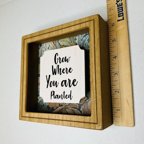 Wooden Box Frame With "Grow Where You Are Planted" Quote For Home Decoration - Picture 2 of 7
